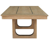 Escape - Dining Rectangular Table With Console And 8 Caster Chairs - Glazed Natural Oak Black Metal Trim