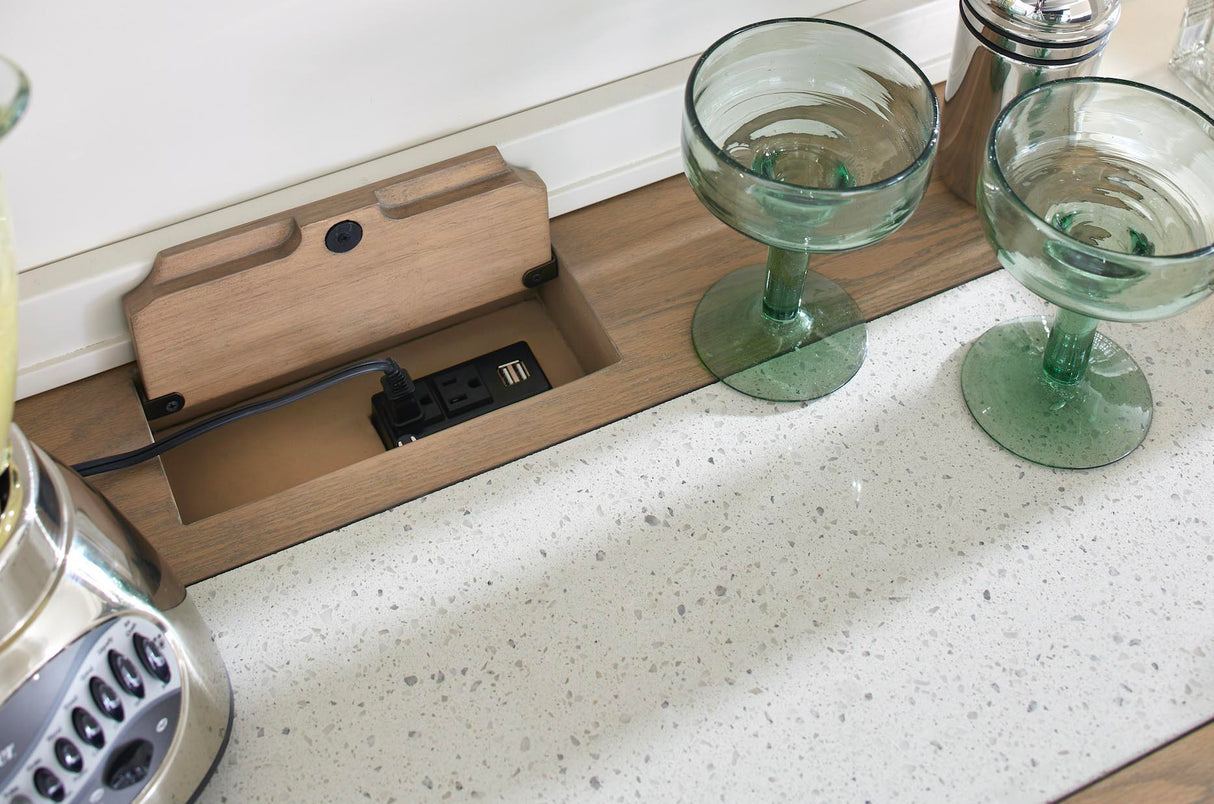 Americana Modern Dining - Aparador y vitrina abierta con inserto de cuarzo - Algodón