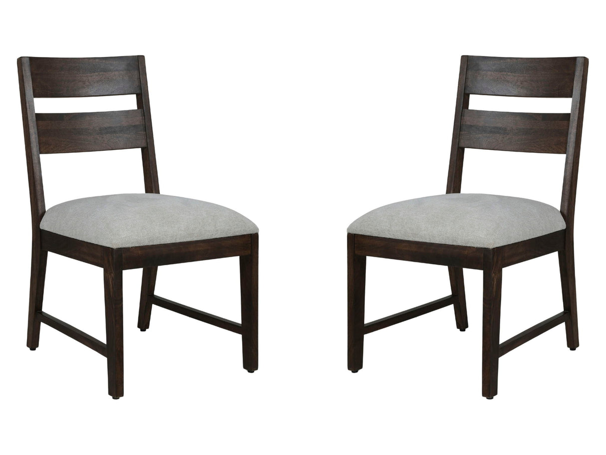 Portico - Sillas de comedor con respaldo de escalera (Juego de 2) - Marrón cálido
