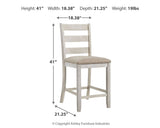 Skempton - Taburete de bar tapizado (Set de 2) - Blanco