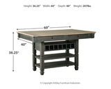 Tyler Creek - Black / Gray - Rectangular Dining Room Counter Table
