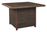 Paradise Trail - Medium Brown - Square Bar Table w/Fire Pit