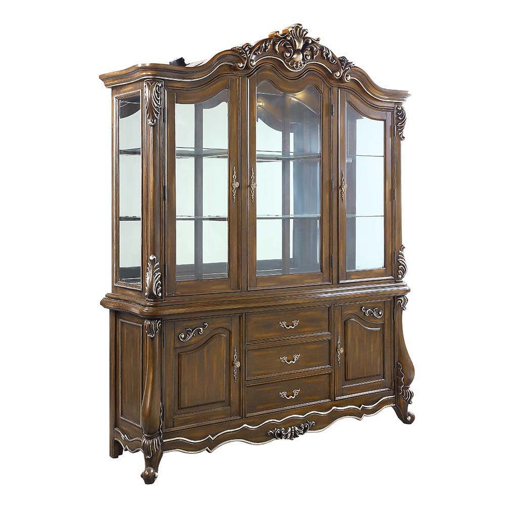 Latisha - Mueble de Cocina con Vitrina - Acabado Roble Antiguo