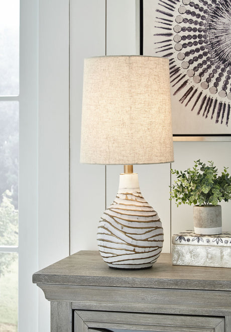 Aleela - Metal Table Lamp - White / Gold Finish alternate view 2