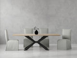 Crossings - Rectangular Dining Table With 4 Upholstered Chairs - Natural