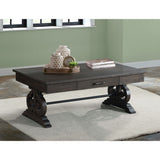 Stone - Coffee Table With PU Base - Dark Walnut
