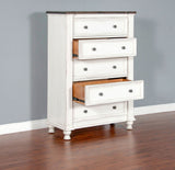 Carriage House - Chest With 5 Drawers - Cottage White / Europen Dark