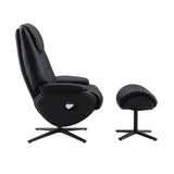 Labonita - Sillón decorativo con movimiento giratorio y otomana - Negro
