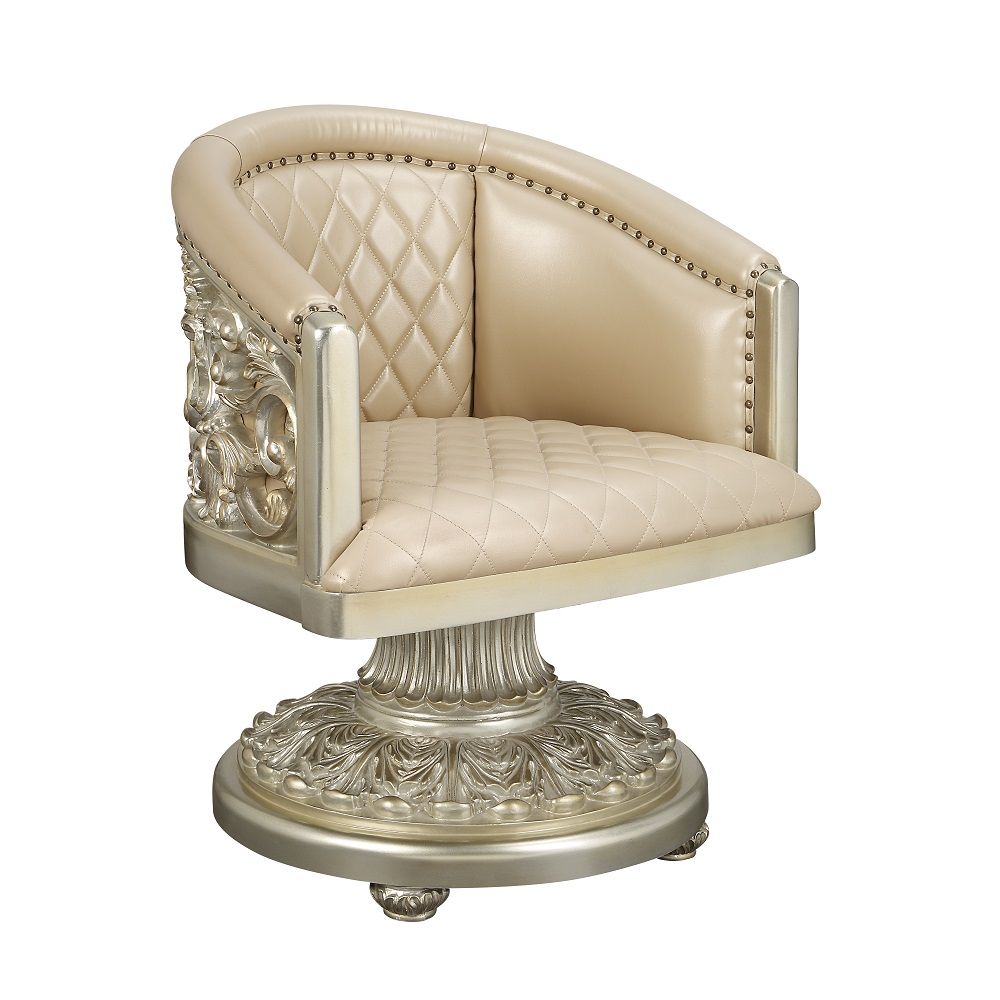 Sorina - Silla de comedor - Poliuretano y acabado dorado antiguo - 96,52 cm