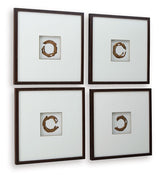 Dallbourne - White / Gold Finish - Wall Art Set (Set of 4)