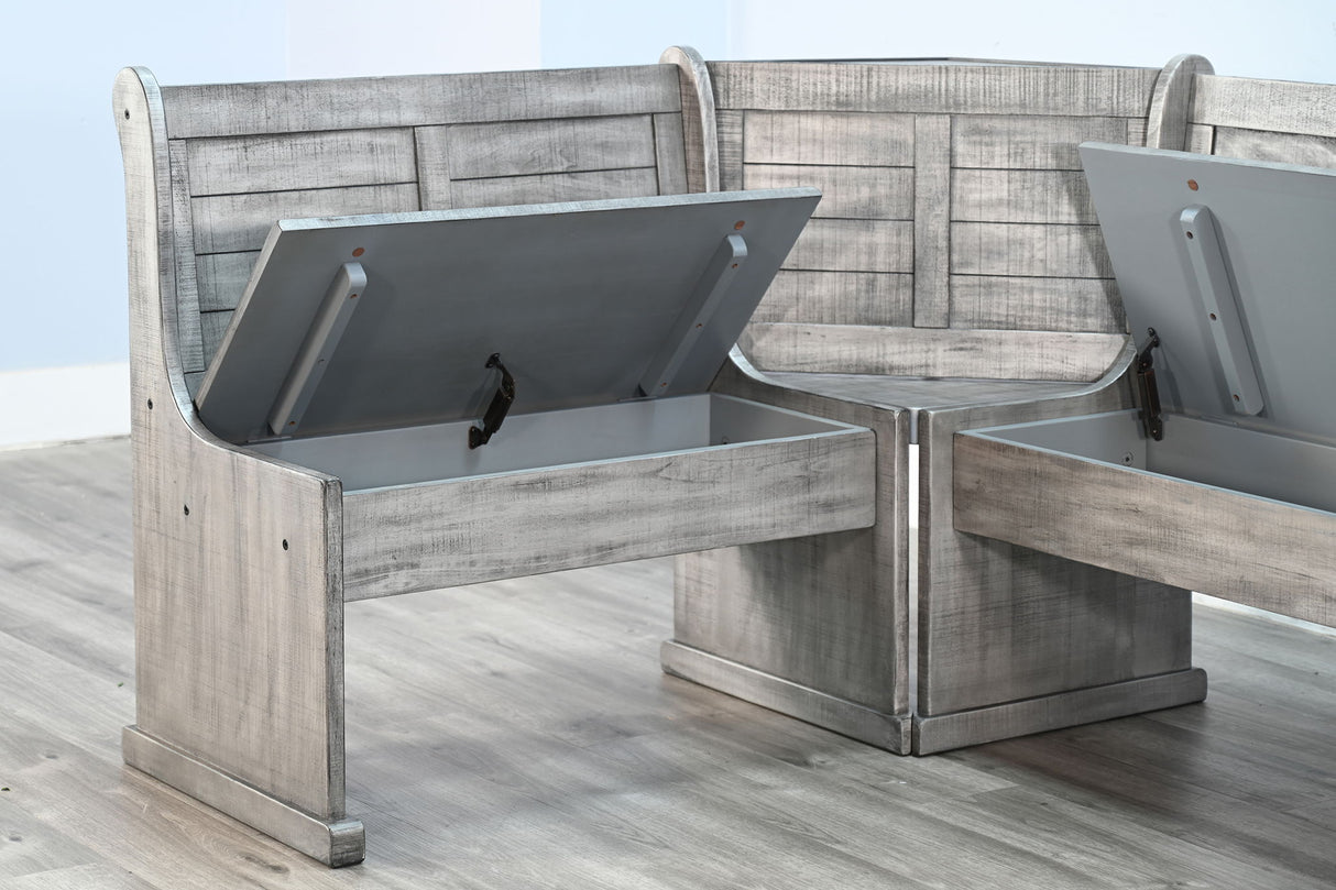 Alpine - Wood Breakfast Nook 3 Piece Dining Set - Gray