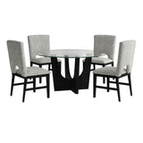 Oregon - Juego de comedor de altura estándar de 5 piezas (mesa redonda y cuatro sillas)