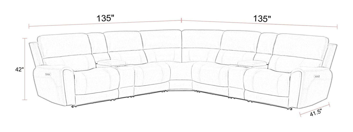 Hancock - Zero Gravity Power Reclining Sectional With Power Adjustable Headrests