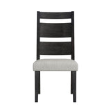 Jemma - Wood Back Dining Side Chair (Set of 2) - Dark Espresso / Beige Linen