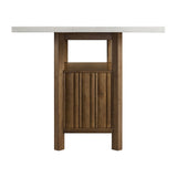 Carmela - Rectangular Counter Table With Marble Top - Brown / White
