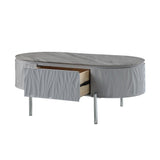 Yukino - Coffee Table - Gray High Gloss & Chrome