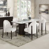 Clayten - Dining Table With Marble Top - White Natural Marble Top & Espresso