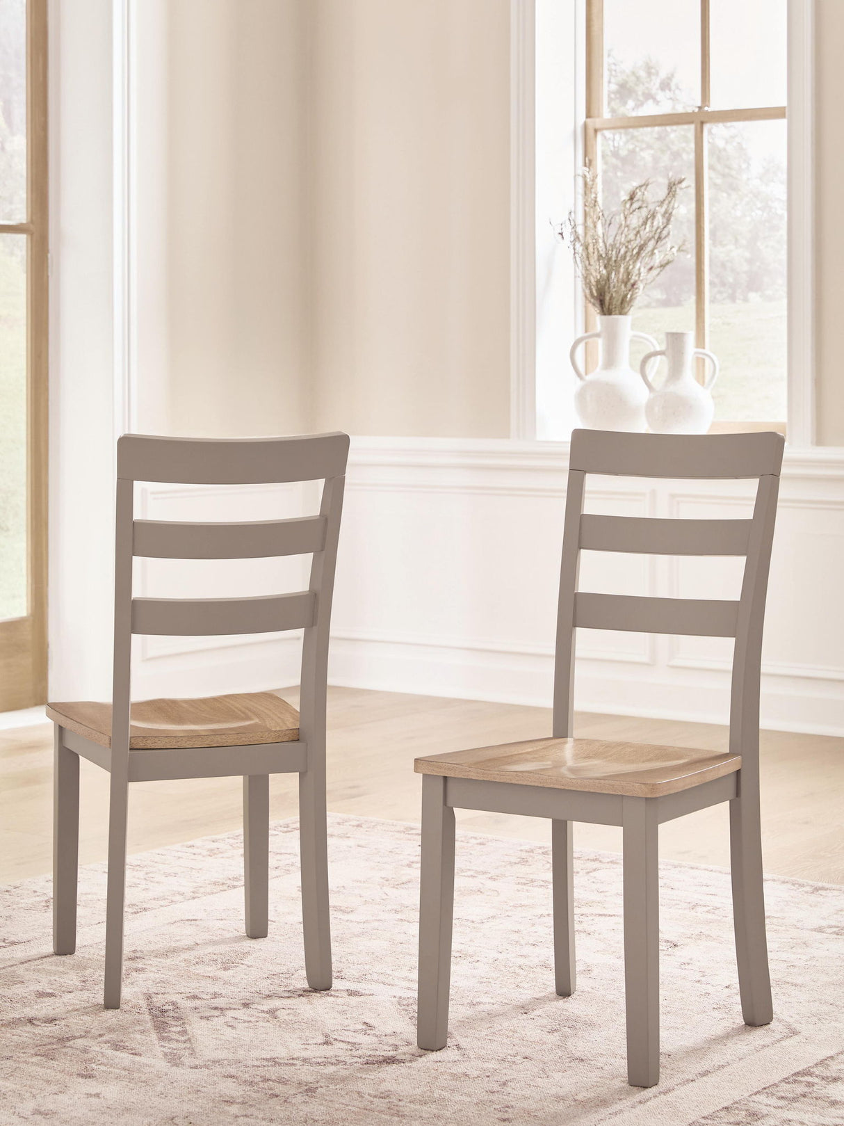 Harperfeld - Silla de comedor (Juego de 2) - Natural / Gris