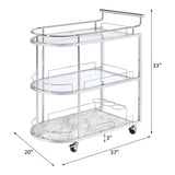 Inyo - Carrito de servicio - Cristal transparente y cromo