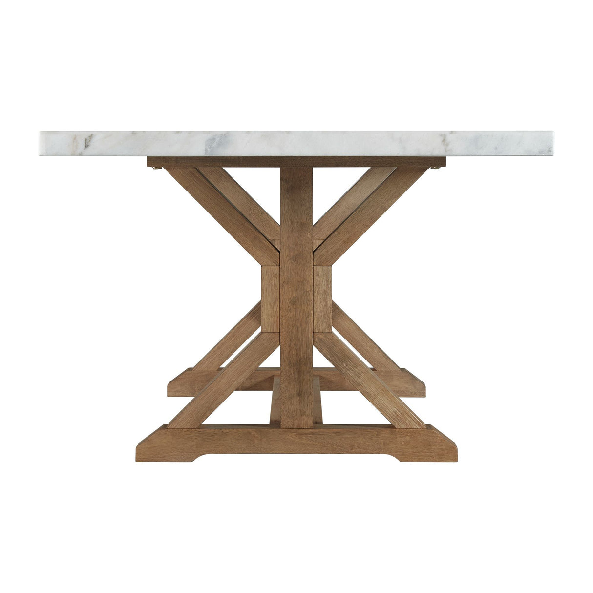Lakeview - Mesa de comedor rectangular de altura estándar de mármol - Blanca