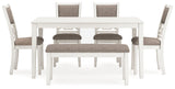 Erinberg - Dining Room Table Set (Set of 6) - Antique White