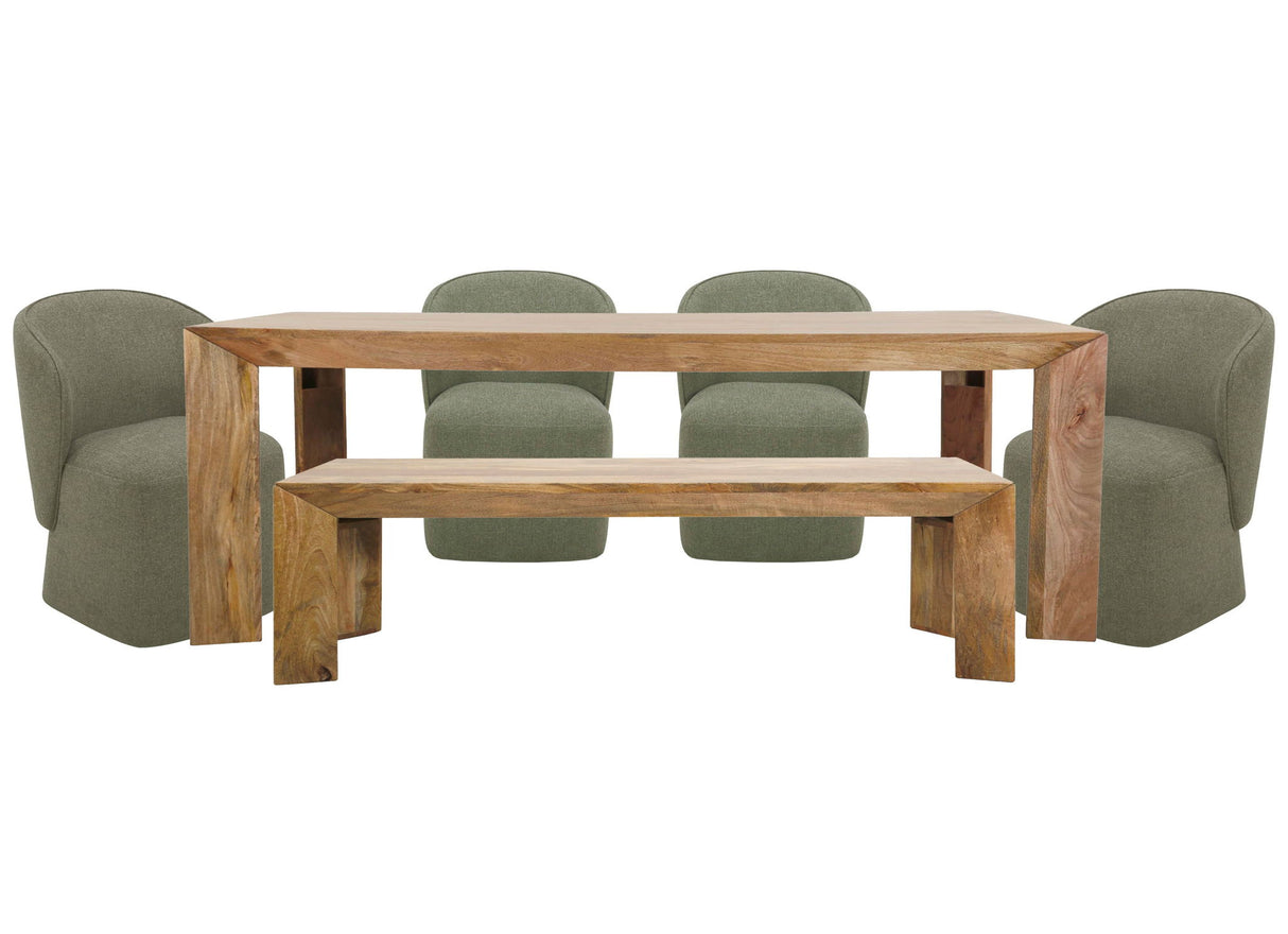 Crossings - Downtown Rectangular Dining Table With 4 Upholstered Chairs - Amber