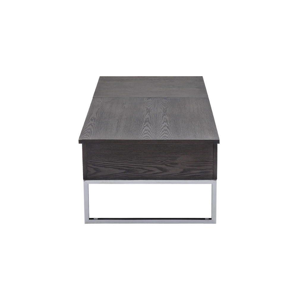 Iban - Mesa de centro - Roble gris y cromo