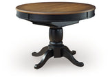 Clorazi - Mesa de comedor ovalada con extensión tipo mariposa - Negro/Marrón