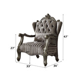 Versailles - Silla - Terciopelo y Platino Envejecido - 119 cm