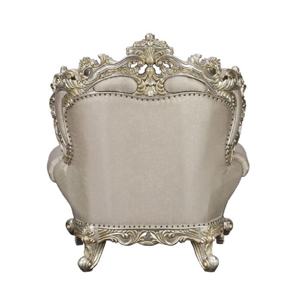 Danae - Silla - Tela, Acabado Champaña y Dorado