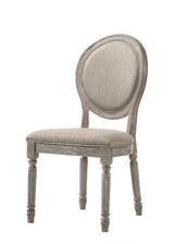 Faustine - Silla de comedor (Juego de 2) - Tela color canela y acabado de roble claro recuperado