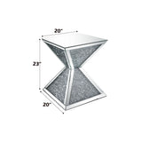Noralie - Mesa Auxiliar - Espejo y Falsos Diamantes - Cristal