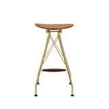 Dragea - Taburete de bar (Set de 2) - Poliuretano color whisky y oro