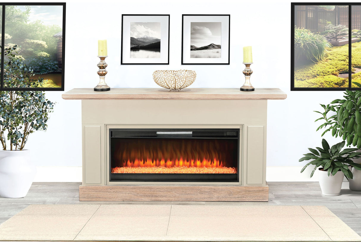 72" Media Console With Electric Fireplace Insert
