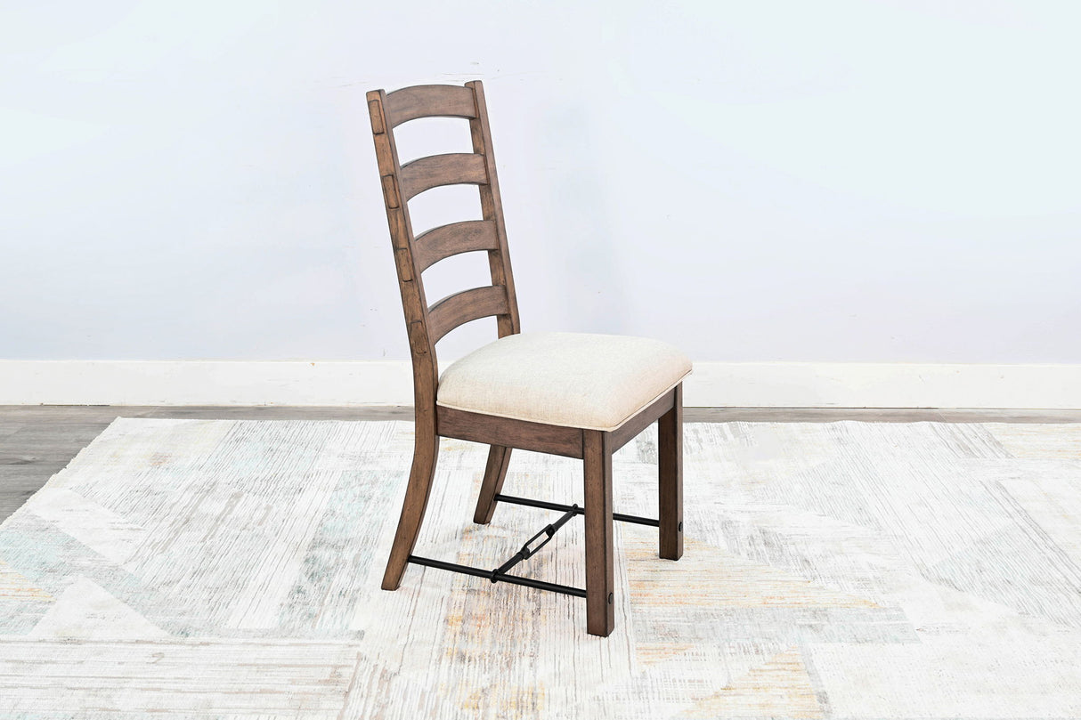 Doe Valley - Silla Yellowstone Ladderback, Asiento Acolchado (Juego de 2) - Color Ante