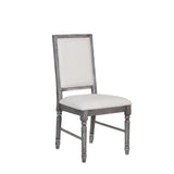 Leventis - Silla auxiliar (juego de 2) - Lino crema y gris desgastado