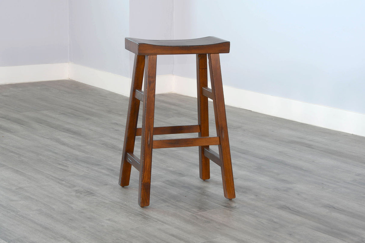 Tuscany - 30" Saddle Seat Stool With Wood Seat (Set of 2) - Vintage Mocha