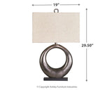 Saria - Metal Table Lamp  - Antique Silver Finish