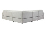 Julianna - 5 Piece Power Reclining Sectional With Power Headrests - Crisp Taupe