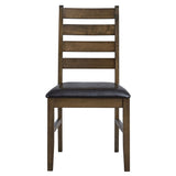 Damica - Side Chair (Set of 2) - Brown Synthetic Leather & Walnut