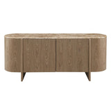 Markku - Console Table With Natural Marble - Oak