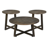 Industrial - 3 Piece Occasional Table Set - Brown