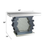 Nysa - 47" X 14" Console Table - Mirrored & Faux Crystals