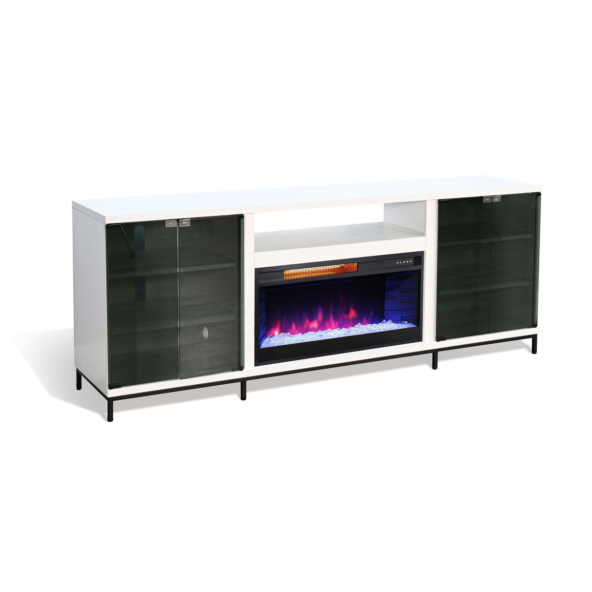 70" Media Console With Electric Fireplace