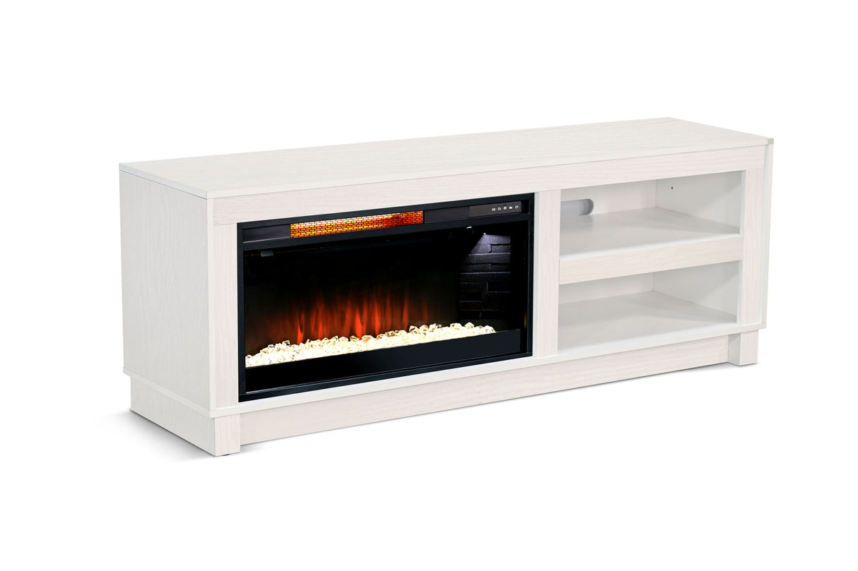 56" Media Console With Faux Crystals Electric Fireplace