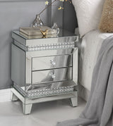 Lotus - Accent Table - Mirrored & Faux Ice Cube Crystals