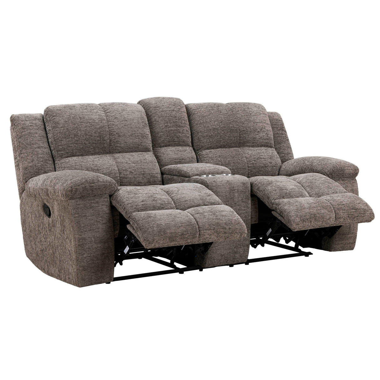Buster - Sofá biplaza reclinable manual con consola