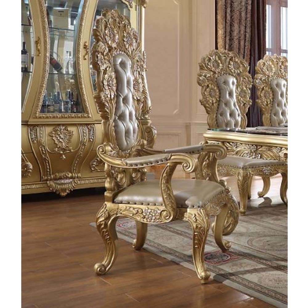 Sillón Cabriolé (Juego de 2) - Poliuretano Dorado Claro y Acabado Dorado
