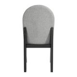Edison - Silla de comedor con tela (juego de 2) - Negro y gris claro