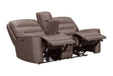 Lawson - Sofá biplaza reclinable Power Zero Gravity Tilt Console P2 - Sydney Brunette